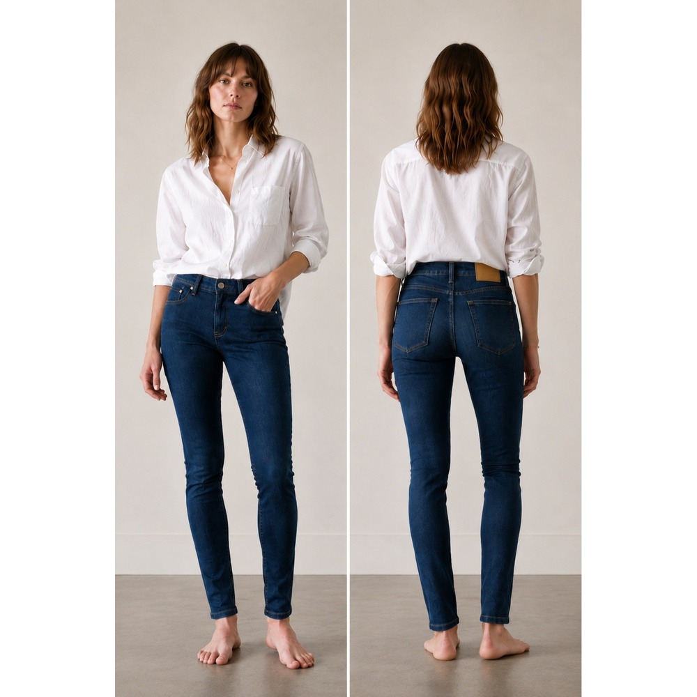 Acne Studios Blå Konst Climb Jeans Dark Blue Skinny Stretch Made in Italy 24